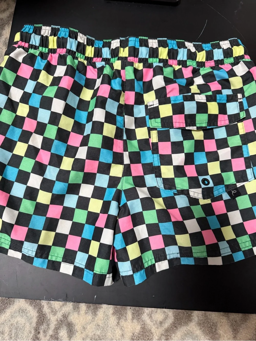 Art Class Multicolor Checkerboard Swim Trunks